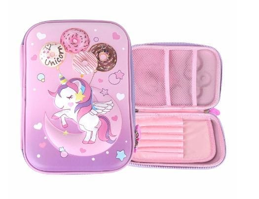 KREMLIN 3D Embossed Unicorn Design EVA Cover Pencil Case with Compartments, Pencil Pouch for GIRLS / BOYS (Character's may Vary)