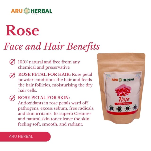 Double Filtered Rose Petal Powder For Skin, Face Pack Mask