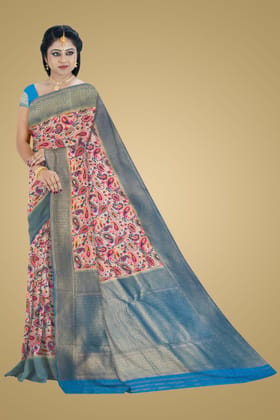 Cotton Blend Multi-coloured Lightweight Silk Saree