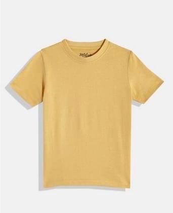 Boys Yellow Solid T-shirt