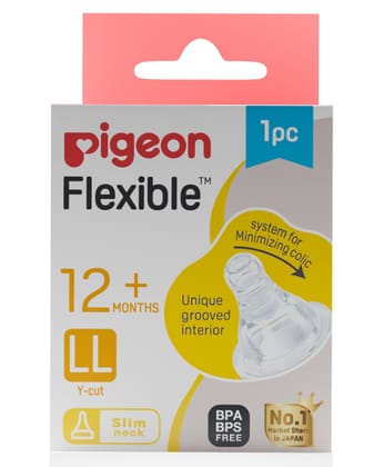 Pigeon Peristaltic LL Size Y Cut Nipple - White