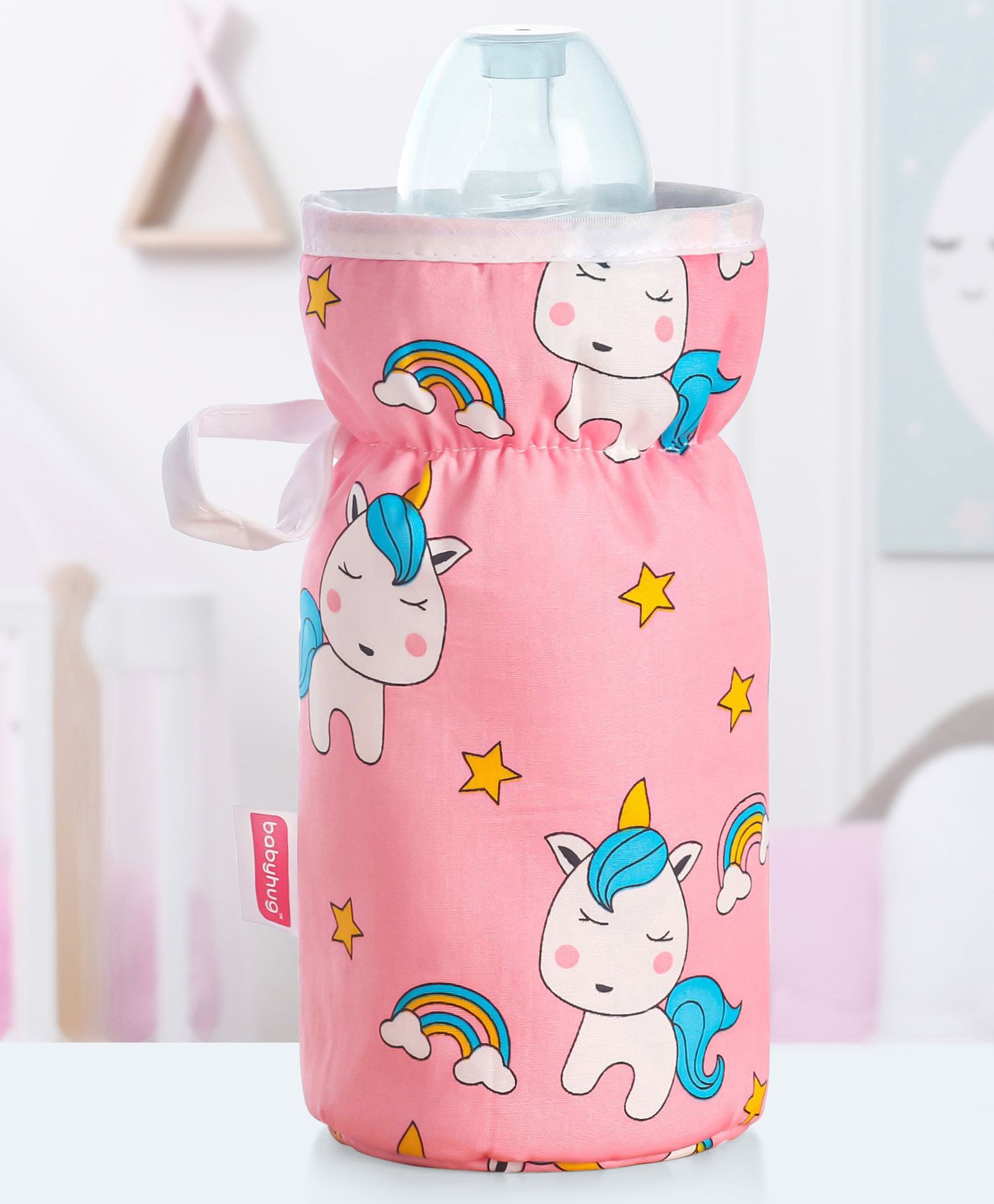 Babyhug Bottle Cover Unicorn Print Large Pink - Fits Upto 330 ml Bottle