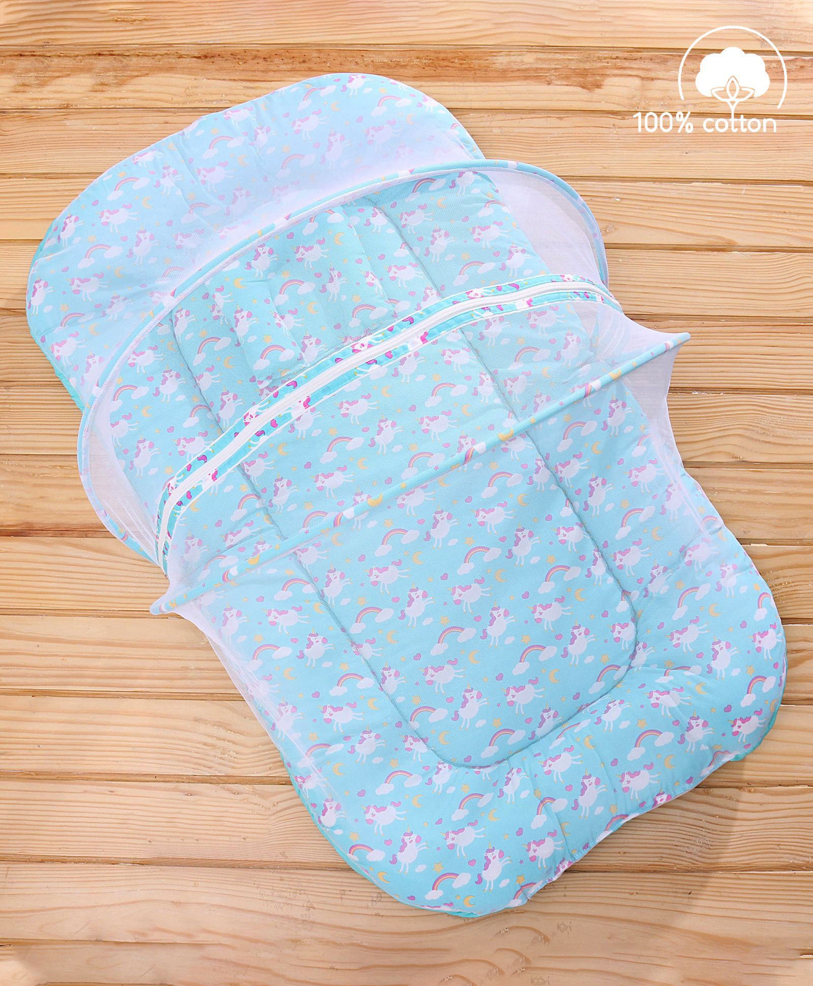 Babyhug Mosquito Mattress Set - Sky Blue