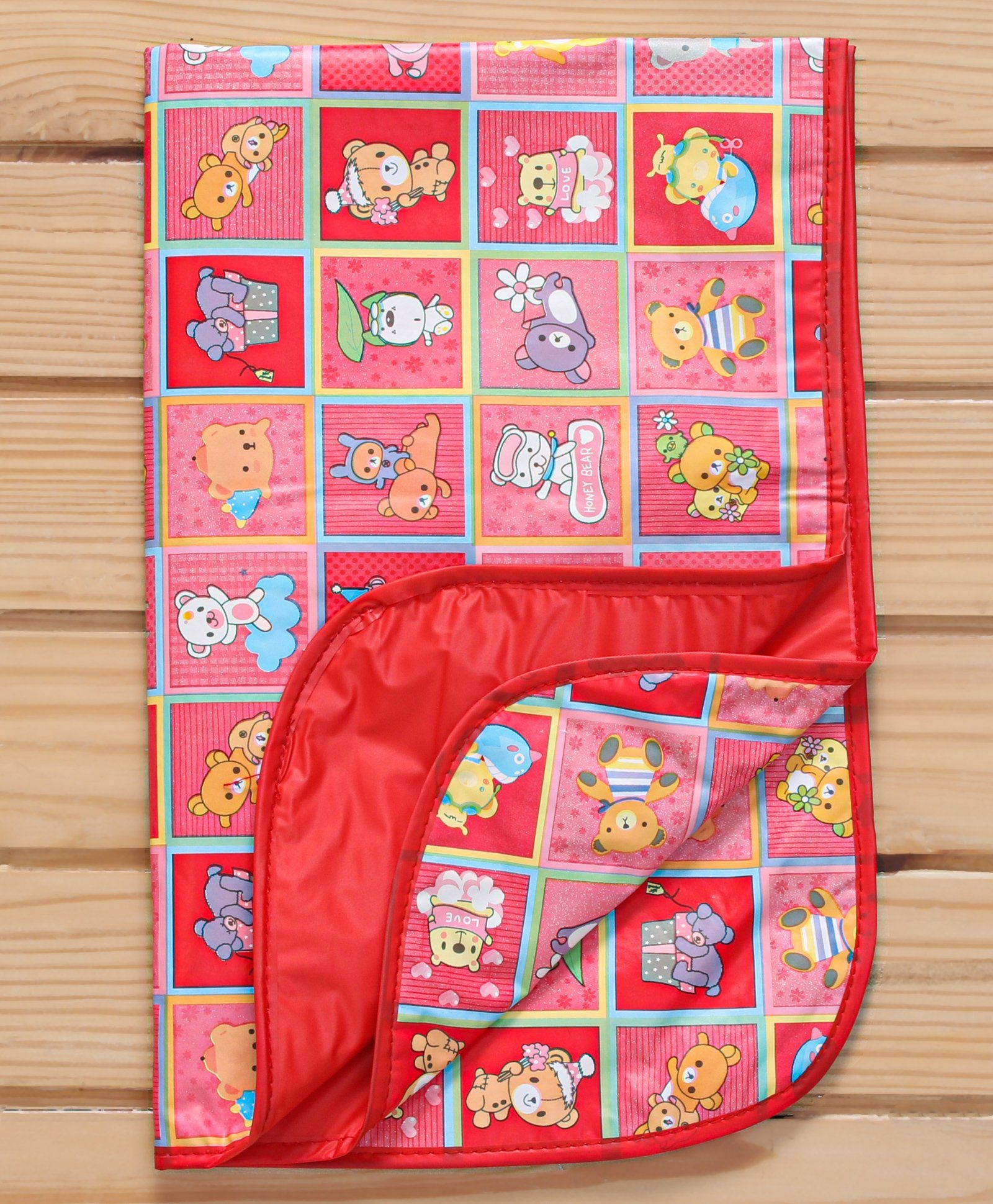 Diaper Changing Mat Printed - Dark Red (Prints May Vary)