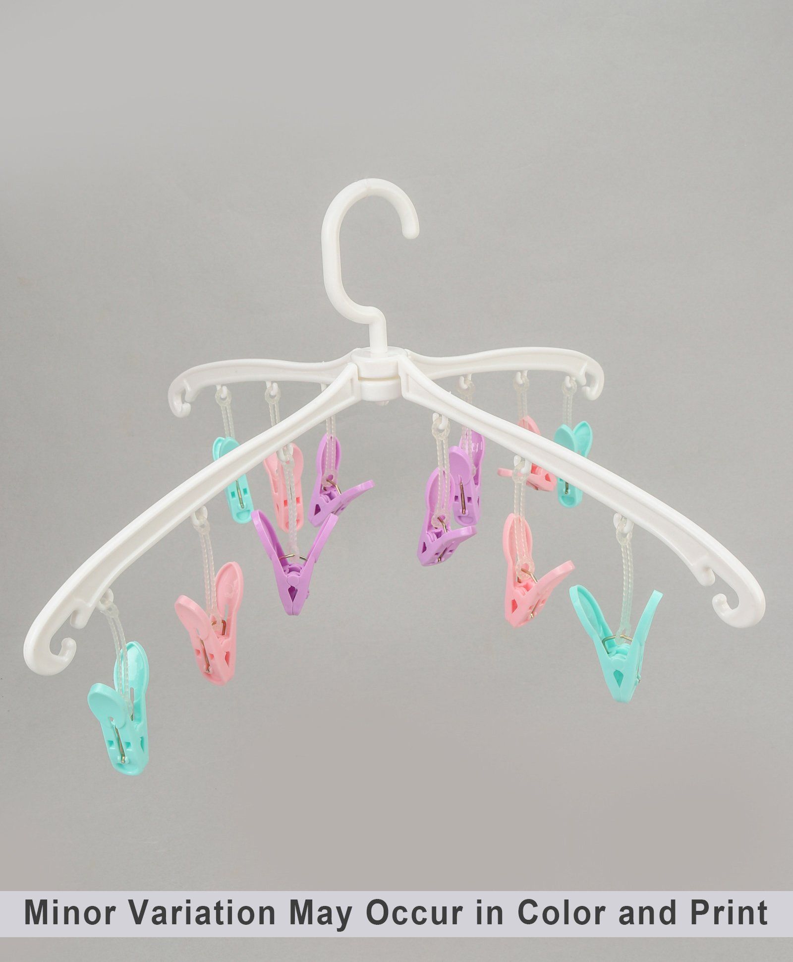 Hanger With Clips White - 12 Clips