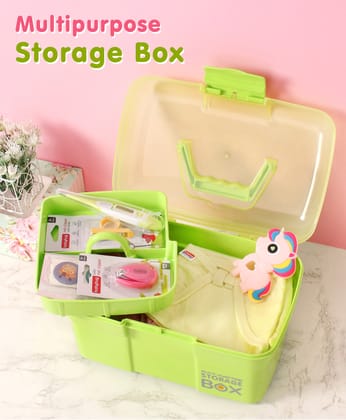 Compact Multi Functional Storage Box with Handles- Green