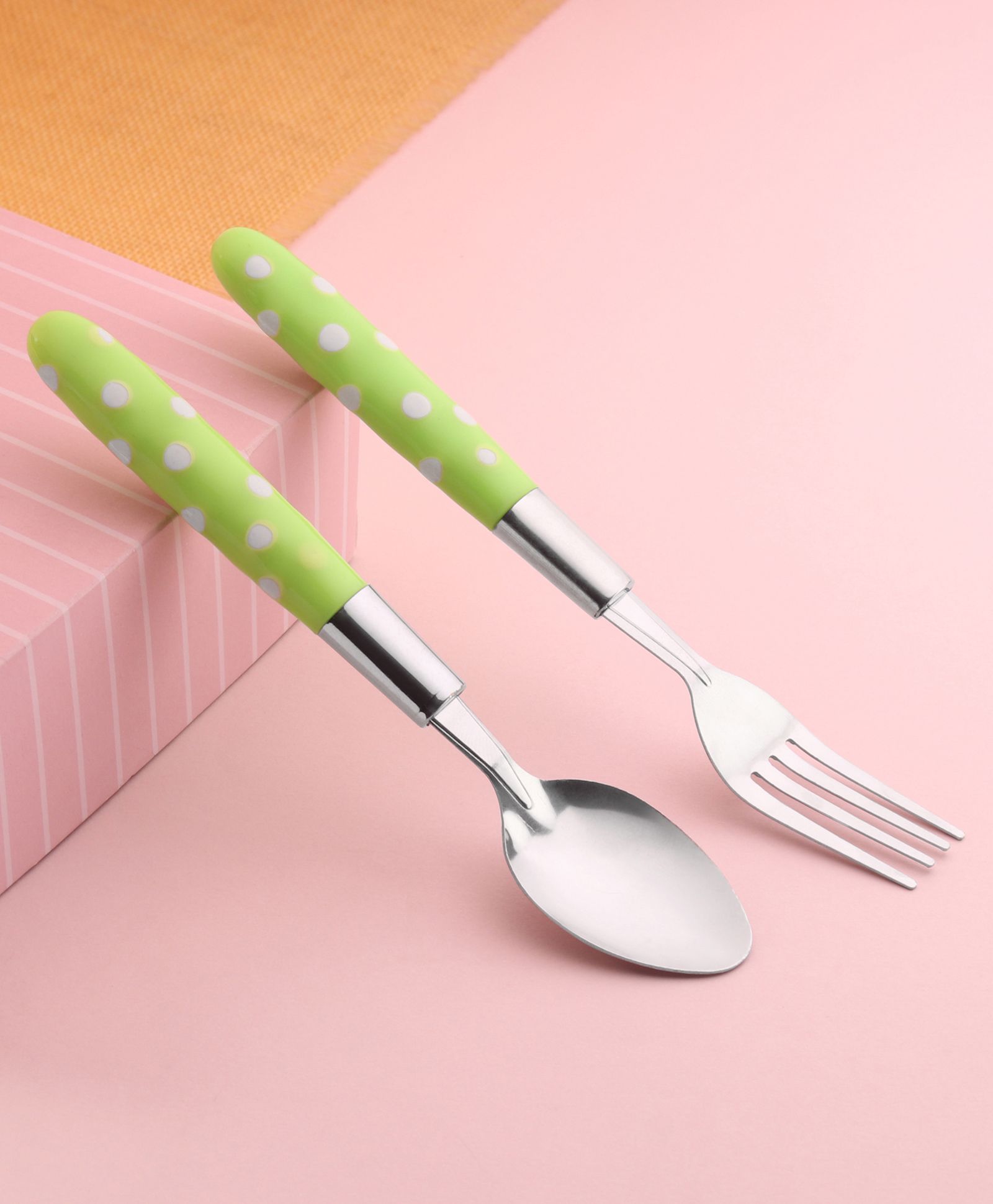 Feeding Spoon & Fork Green - Pack of 2