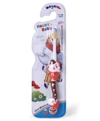 Toothbrush With Ultra Soft Bristles Elephant Design - Orange