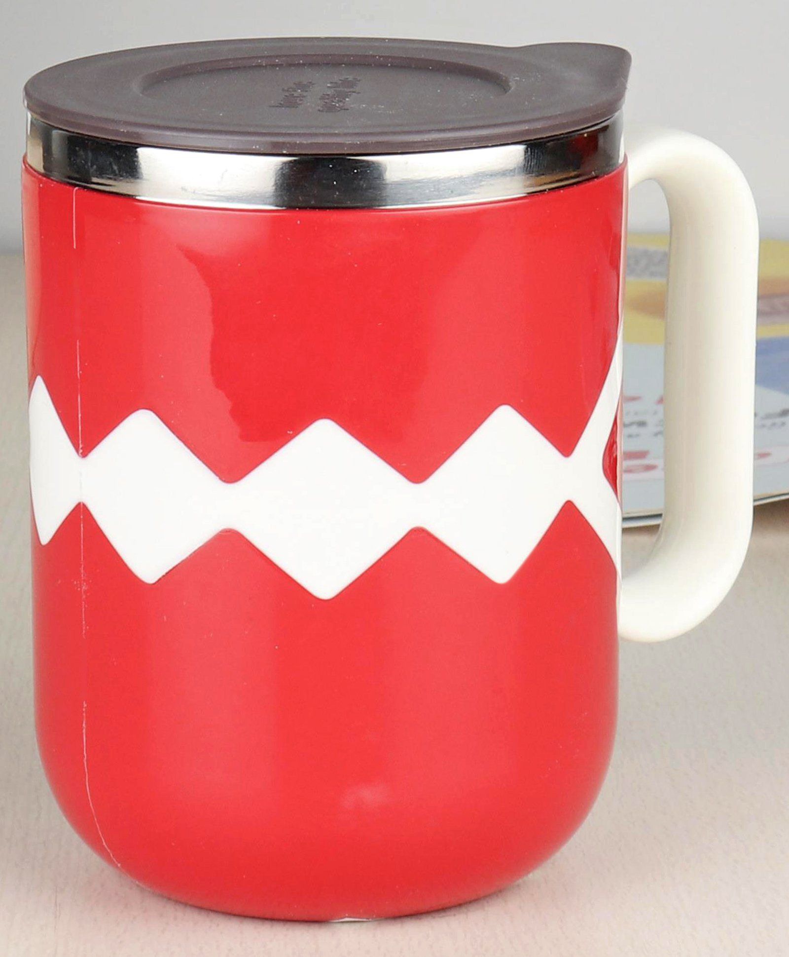 Insulated Stainless Steel Mug with Lid Red - 400 ml