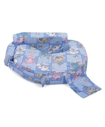 Babyhug Cotton Blend Feeding Pillow Rabbit Print - Blue