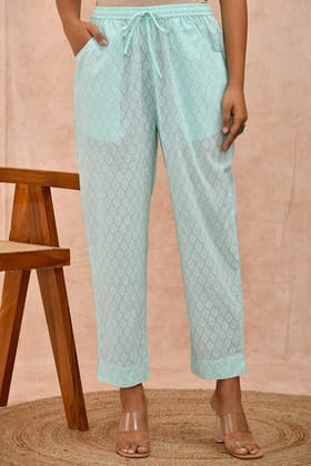 Powder Green Organic Cotton Narrow Pants