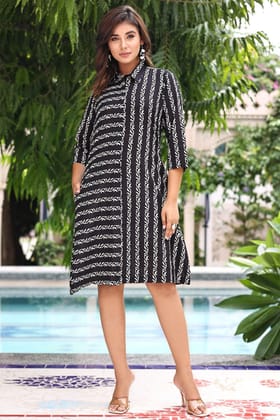 Black and White Organic Cotton Dress