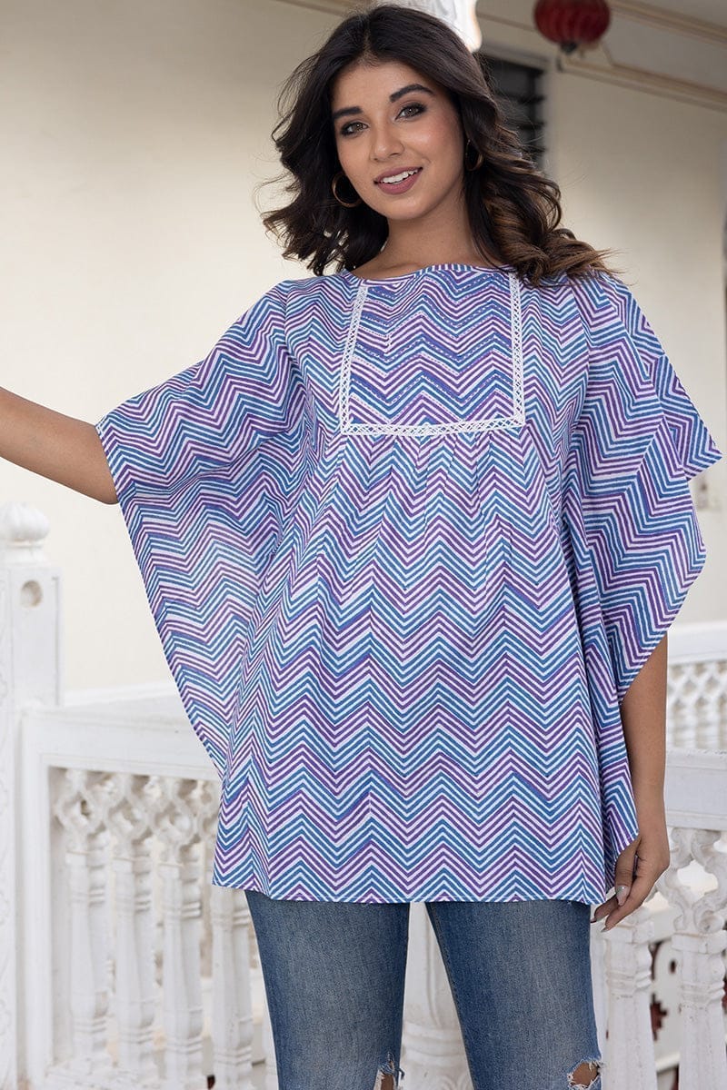 Purple Organic Cotton Kaftan Top