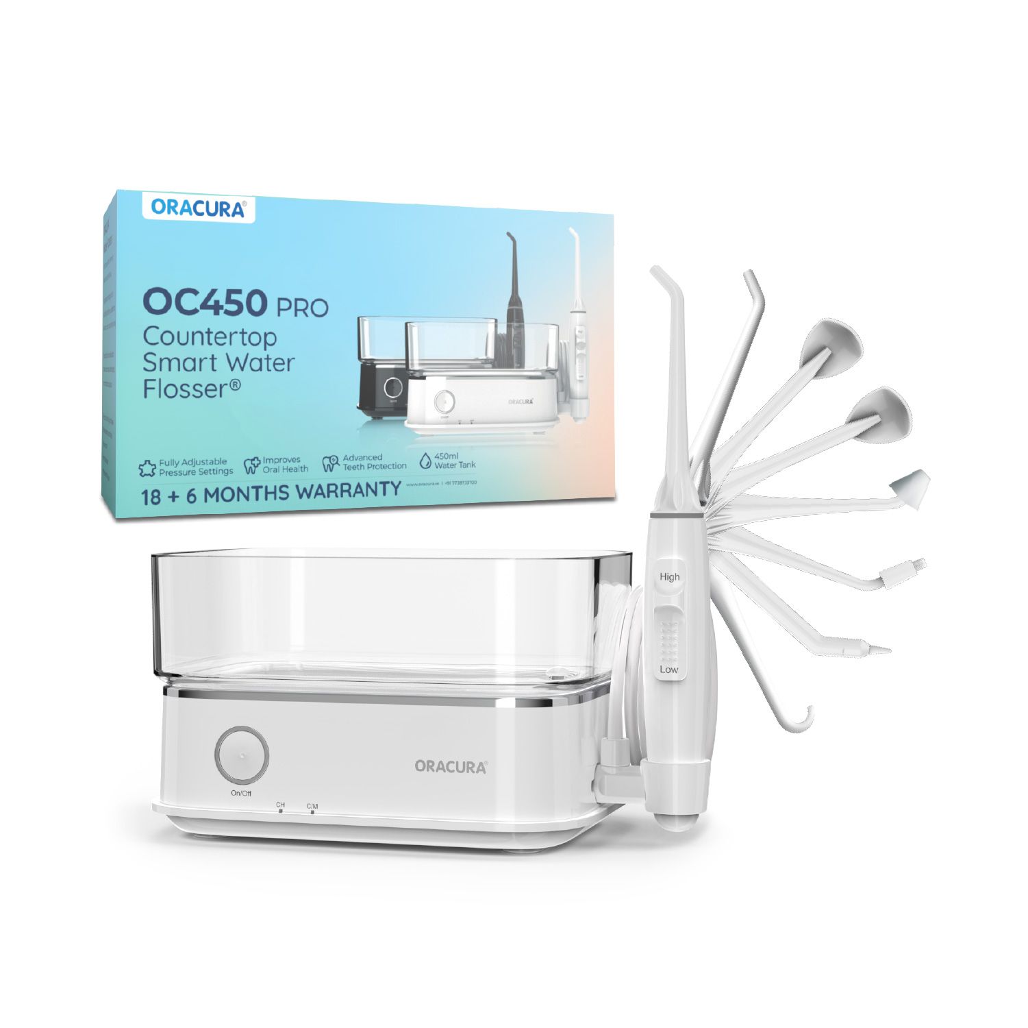 Oracura OC450 Dental PRO Countertop Smart Water Flosser
