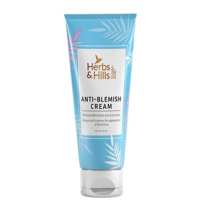 Herbs & Hills Anti Blemish Cream 100g | All Skin Types, Help to Improve Skin Clarity, Refine Skin Tone, Reduce Pigmenatation Marks & Clear Blemishes, Face Cream, Oil Free Cosmetic Formulation