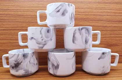 Ceramic Coffee/Tea Cups Beautiful Hotel/Home Cup Round Shape Set of 6 Piece