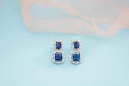 Earring | Earring for Girls & Women | Blue CZ Earring