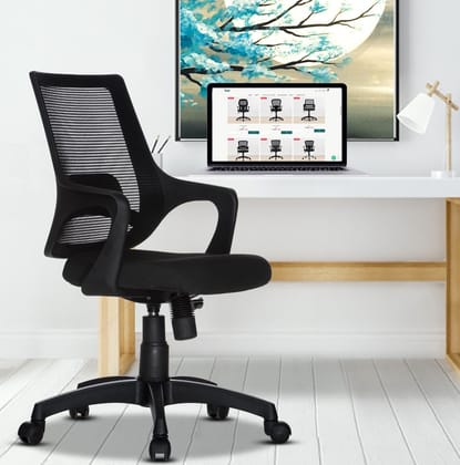 TEAL® Leo MB Mesh Mid-Back Ergonomic Office Chair/Study Chair/Revolving  Chair/Computer Chair