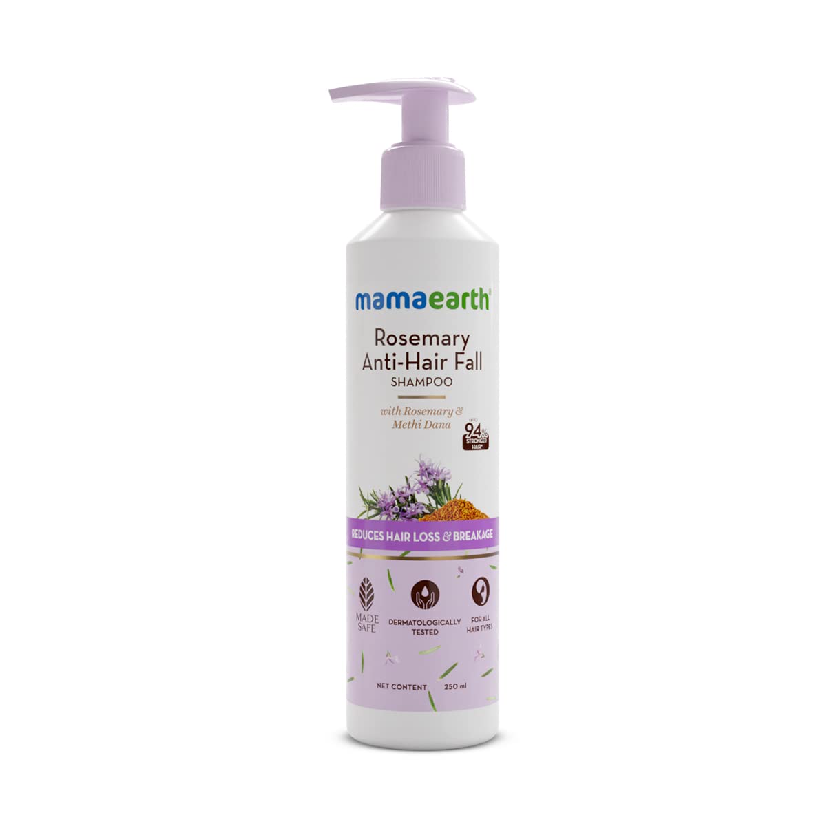 Rosemary Anti-Hair Fall Shampoo with Rosemary & Methi Dana for Reducing Hair Loss & Breakage - 250 ml