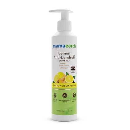 Lemon Anti-Dandruff Shampoo with Lemon & Ginger for up to 100% Dandruff & Itch-free Scalp- Reduces Up to 100% Dandruff | Soothes Itchiness 250 ML