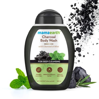 Mamaearth Charcoal Body Wash With Charcoal & Mint for Deep Cleansing, Shower Gel For Men 300 ml