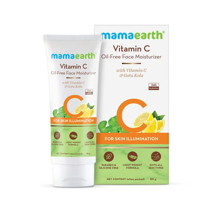 Mamaearth Vitamin C Oil-Free Moisturizer For Face with Vitamin C & Gotu Kola for Skin Illumination – 80 GM