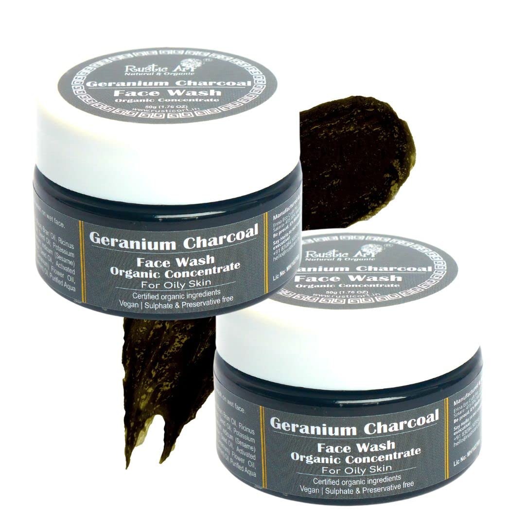 Geranium Charcoal Face Wash Concentrate (50gm) Pack of 2