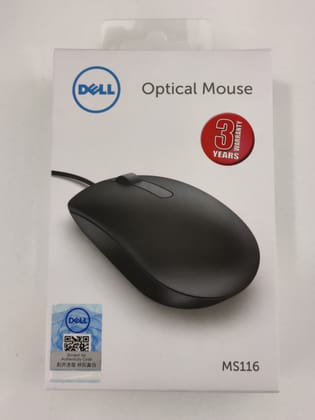 Dell MS116 Wired Optical Mouse, 1000Dpi, Led Tracking, Scrolling Wheel, Plug and Play(3Yr Brand Warranty)