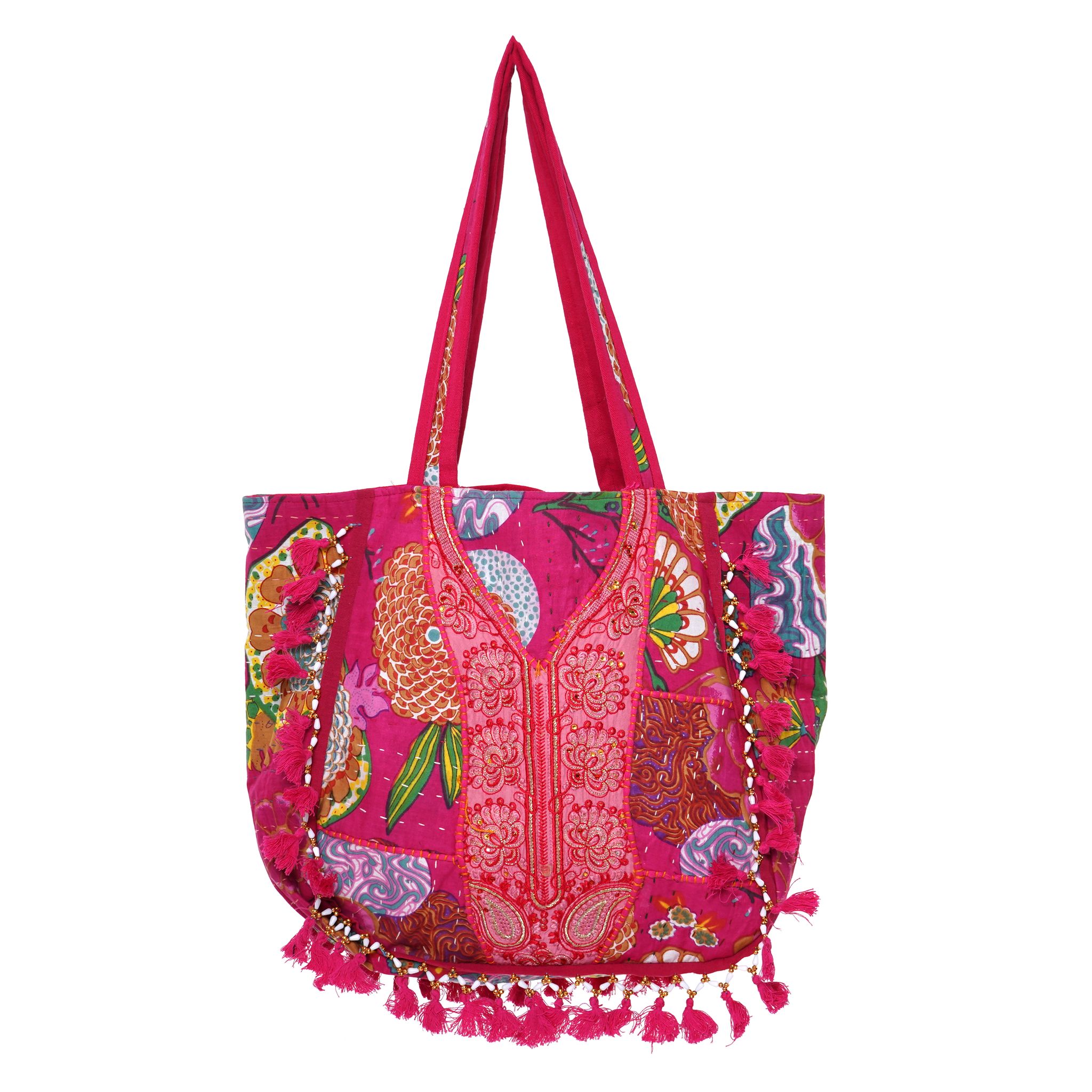 Rajasthani Embroidered Shoulder Bag, Pure Cotton Shoulder Bag With Handmade Beautiful Patchwork