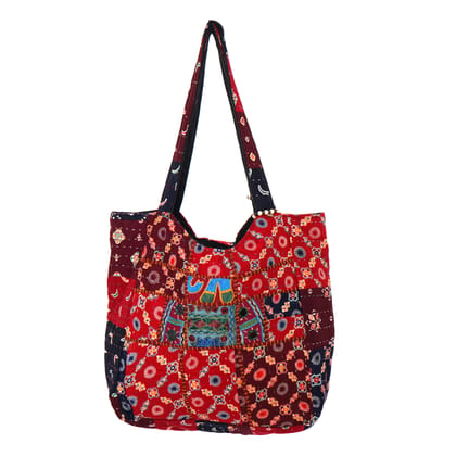 Rajasthani Embroidered Shoulder Bag, Pure Cotton Shoulder Bag With Handmade Beautiful Patchwork