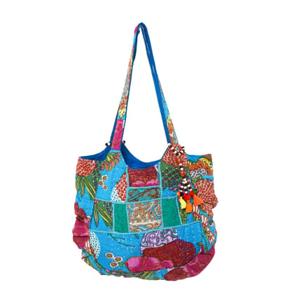 Rajasthani Embroidered Shoulder Bag, Pure Cotton Shoulder Bag With Handmade Beautiful Patchwork