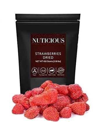 NUTICIOUS All Natural Dried Strawberries -900 G