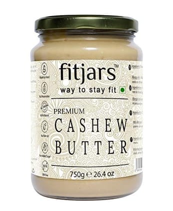 FITJARS Stone Ground Keto Vegan All Natural Gourmet Premium Cashew Butter(Kaju)(Stone Grounded) , 750 g