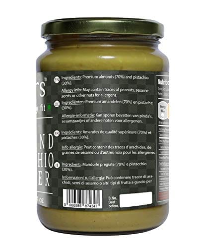 FITJARS Stone Ground Keto Vegan All Natural Gourmet Pistachio and California Almonds , 750 g