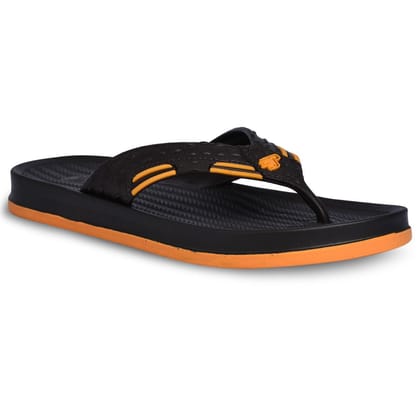 Paragon Coffee Brown & Mustard Yellow Lightweight Casual Flip Flops for Men