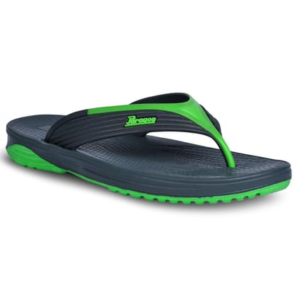 Paragon Dark Grey & Neon Green Ultra Stylish Lightweight Flip Flops for Men