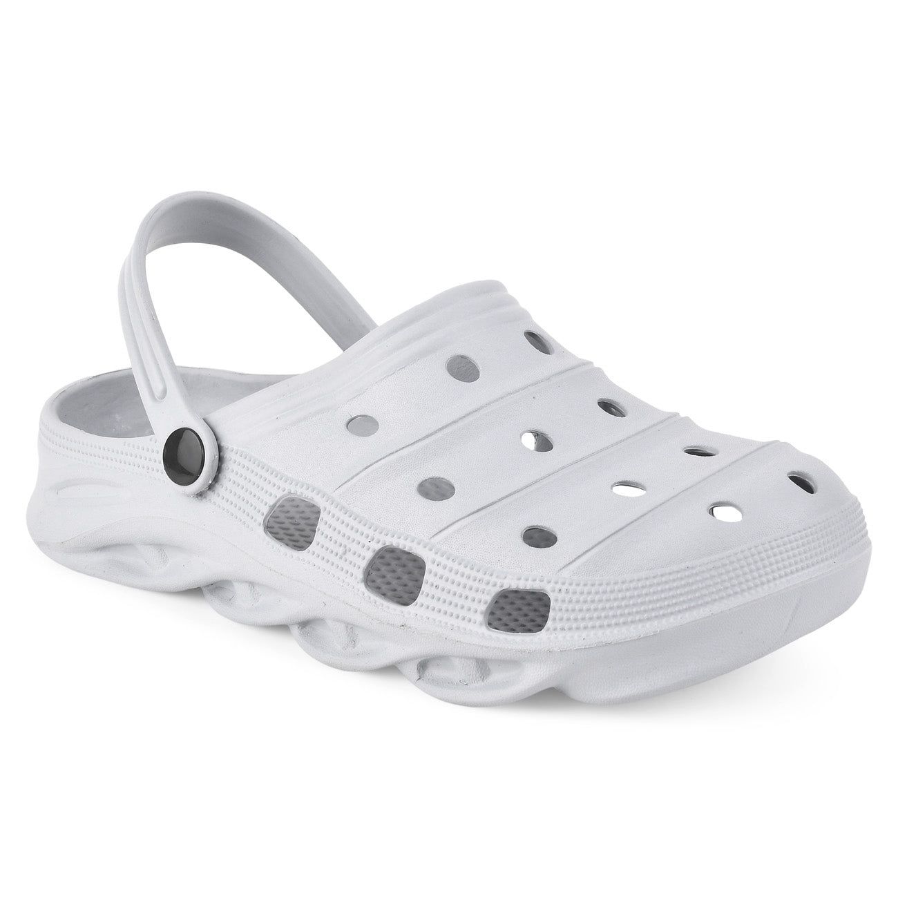 Paragon Light Grey Ultra-Comfortable Self-Design Clogs for Men