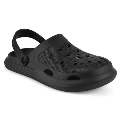 Paragon Black Easy-to-wear Easy-to-wash Lightweight Clogs for Men