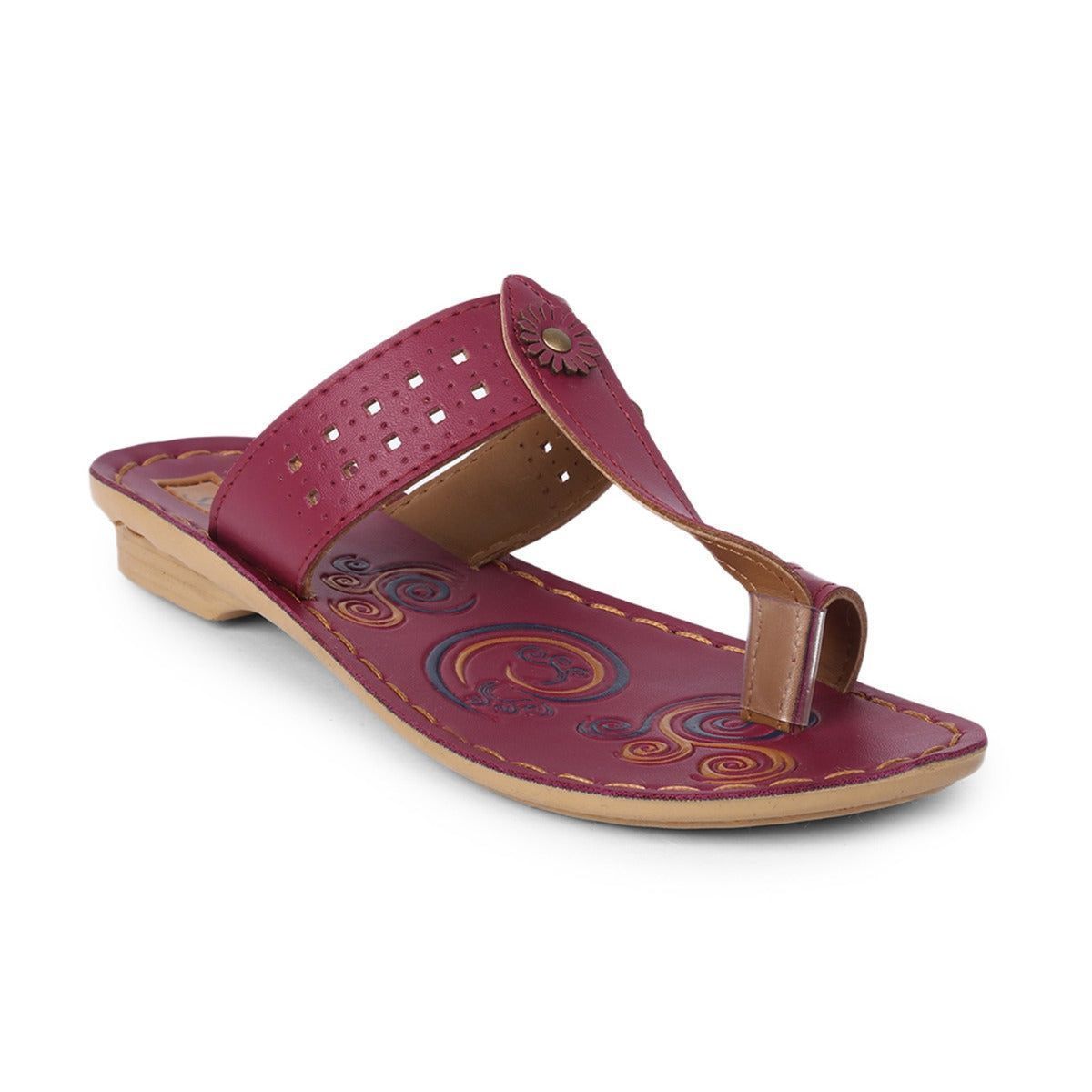 Women'S Casual Maroon Slipper