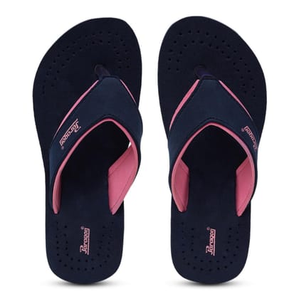 Women's Navy Blue-Pink Flip-Flops