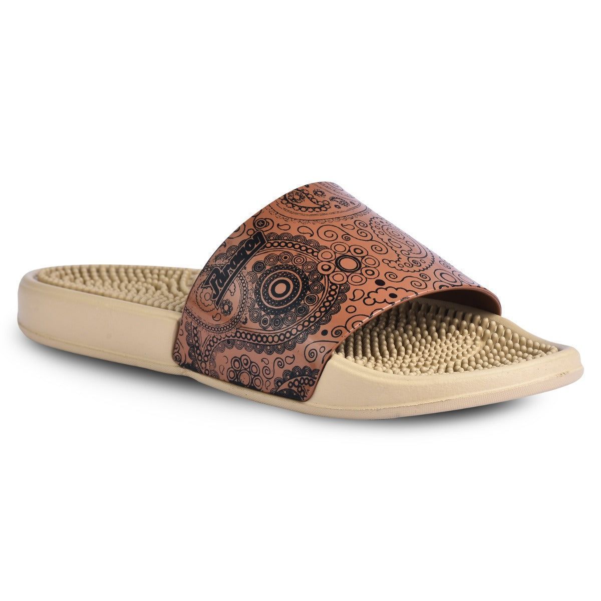 Paragon Lightweight Daily Wear Beige Slides for Women