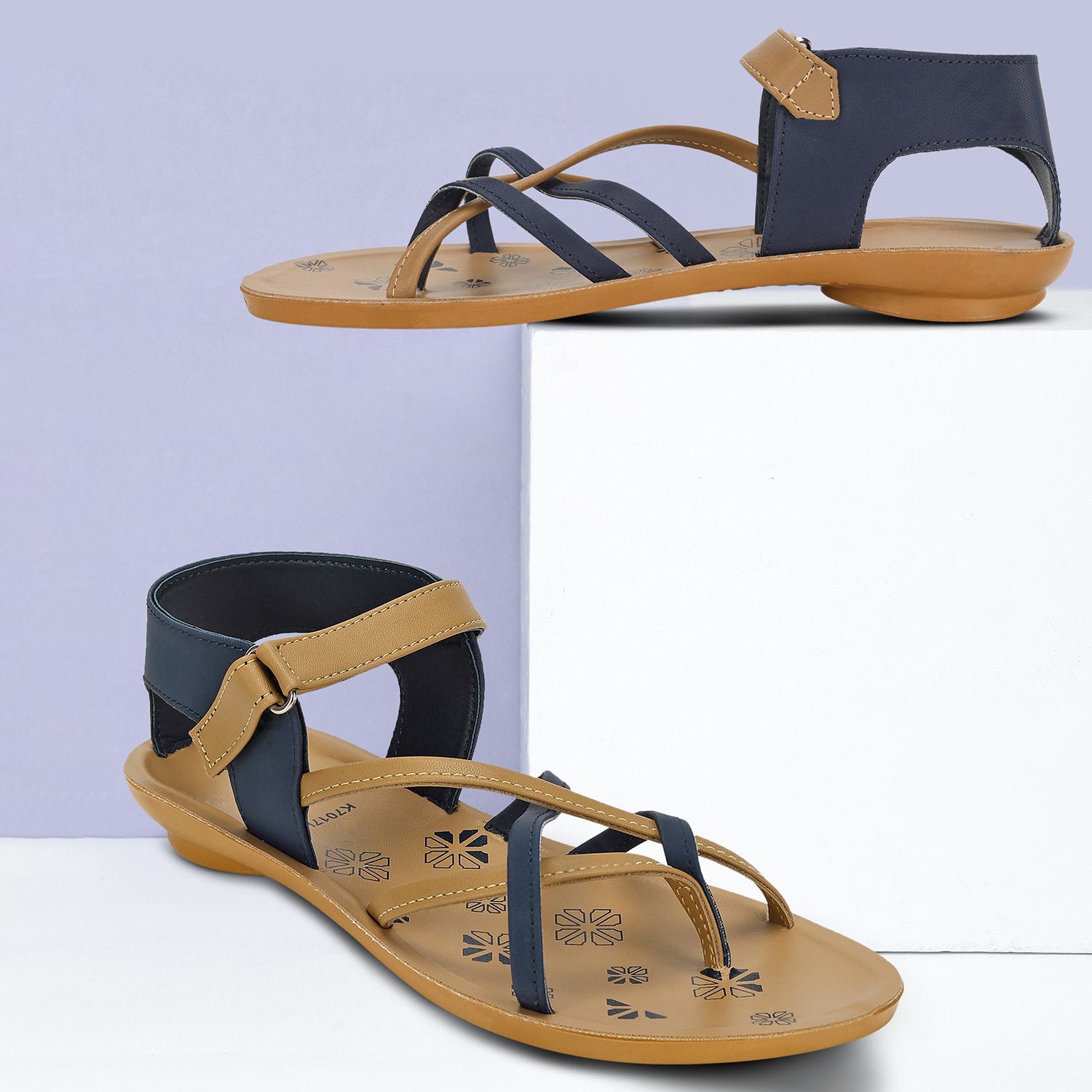 Paragon Women's Casual Sandals | Cushioned Soles & Strappy Detailing | Stylish & Comfortable with Velcro Clasp for Extra Grip | Ideal for Everyday Wear