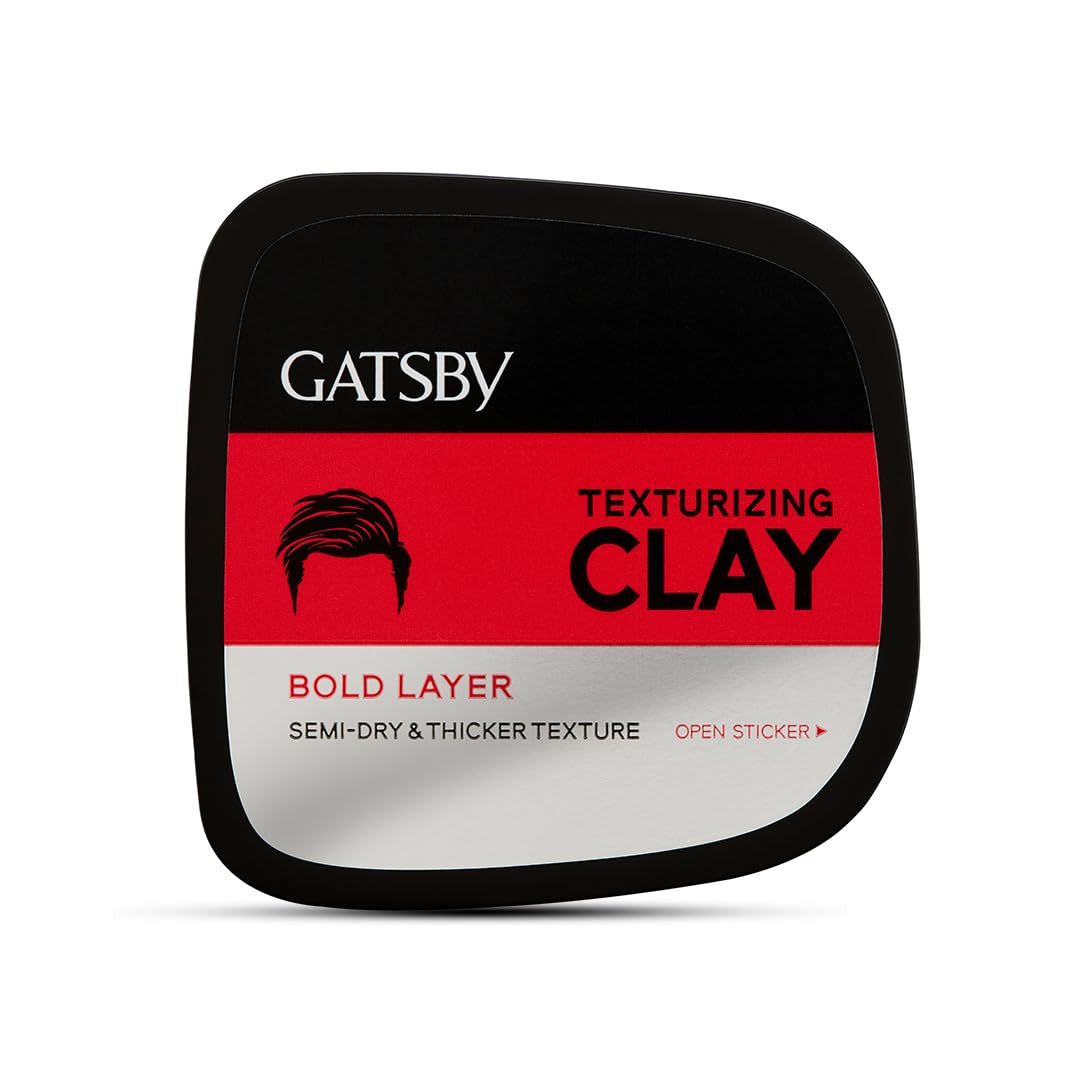 Gatsby Texturizing Clay - Bold Layer | Hair Styling Clay For Strong Textured Finish Casual-Messy Hairstyle HAIR WAX | Natural Shine Look | Super High Setting Power | Hair Wax For Men | 73gm