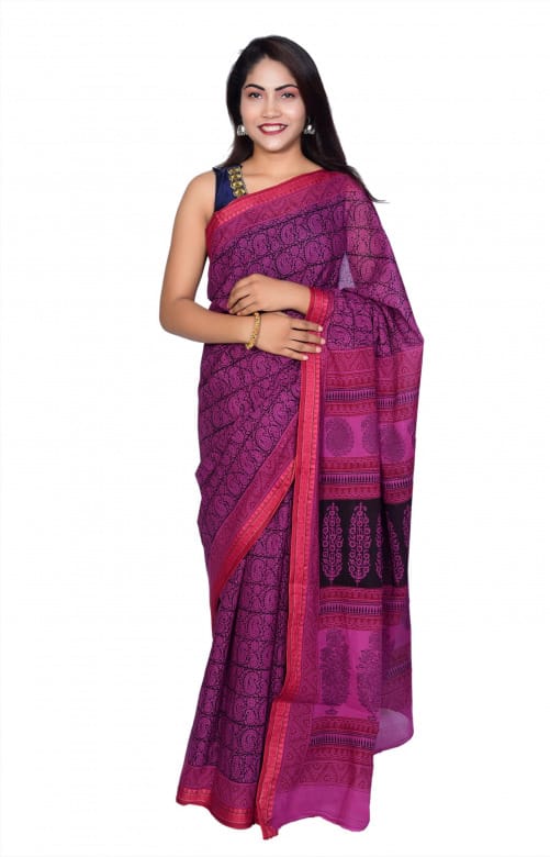 Tribes India Handwoven Cotton Saree 1TTXSARMP17163-23