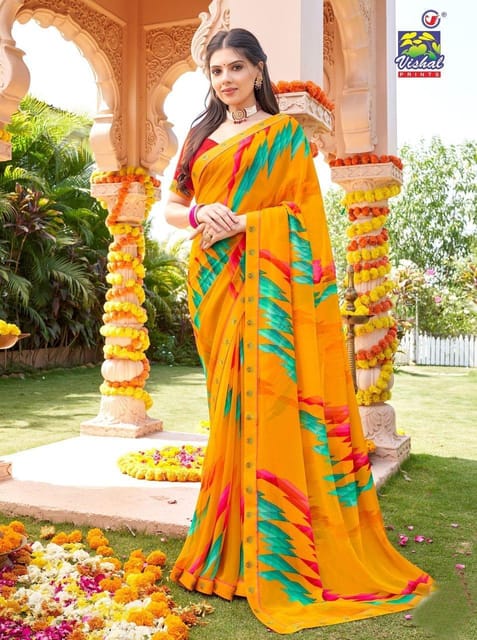 Buy FANCY SAREE-Yellow color Search code 10322 Online