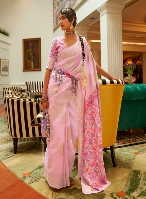 Stunning Pink Handloom Chanderi Silk Saree - Perfect for Any Occasion! –  Luxurion World