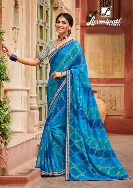 Buy Laxmipati Brasso Saree (3822 - 1_Green) at Amazon.in