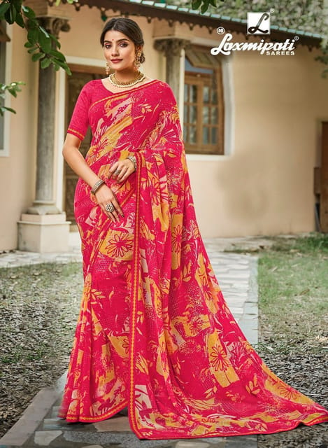 Laxmipati Sarees Printed Daily Wear Chiffon Saree - Price History