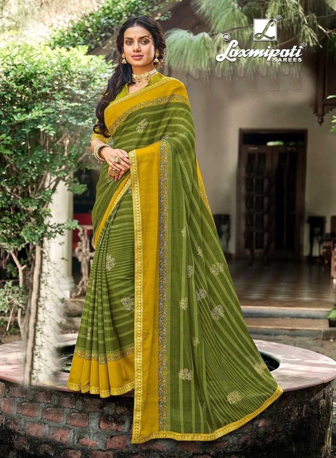 Laxmipati Chiffon Multicolor Saree - Aapnam