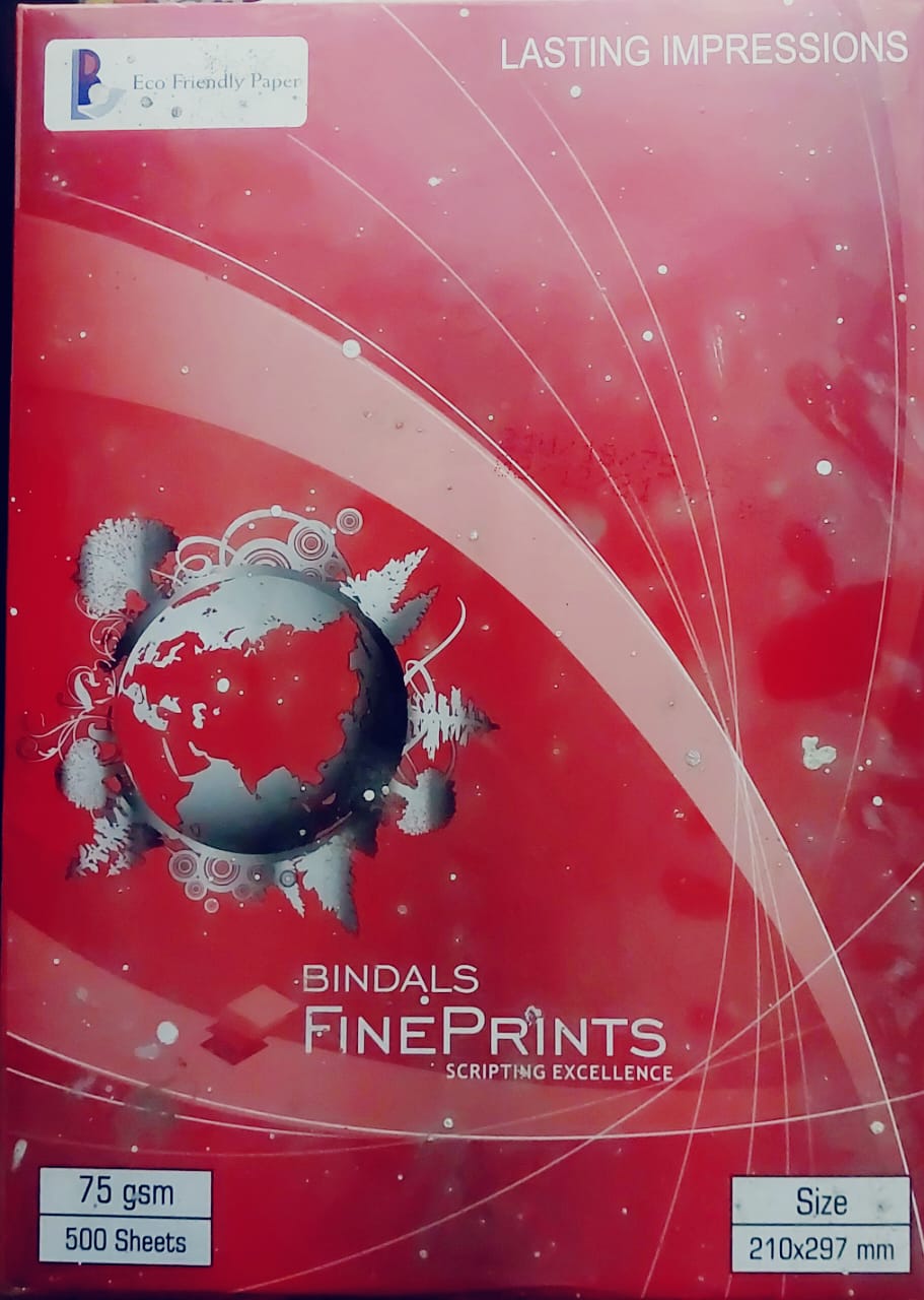 Bindal Fine Prints A4 Size Copier/Printing Paper - 75 GSM, 1 Ream, 500 Sheets